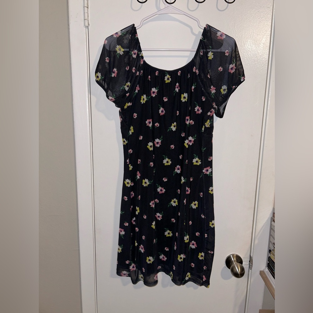 Black floral dress